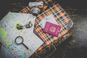 Passport over luggage